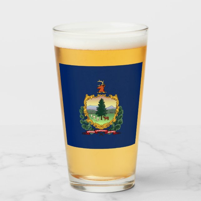 Verre Drapeau du Vermont  (Devant (rempli))