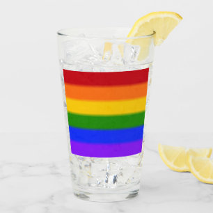 Verre Drapeau Gay pride arc-en-ciel de paille