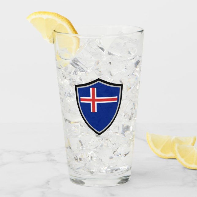 Verre Drapeau islandais (Devant glace)
