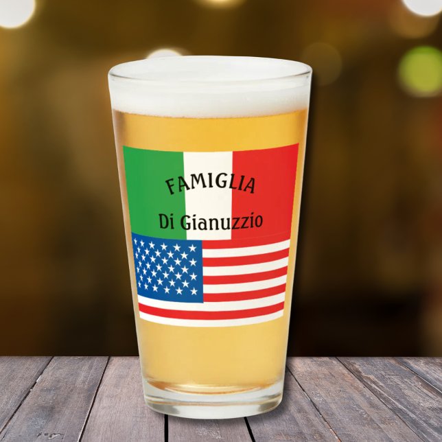 Verre Drapeau italien drapeau américain Italie American  (Flag of Italy American Flag
Italian American Pride
Glass Tumbler)