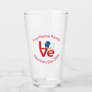 Verre Drapeau LOVE Rouge Azoréen Personnalisé