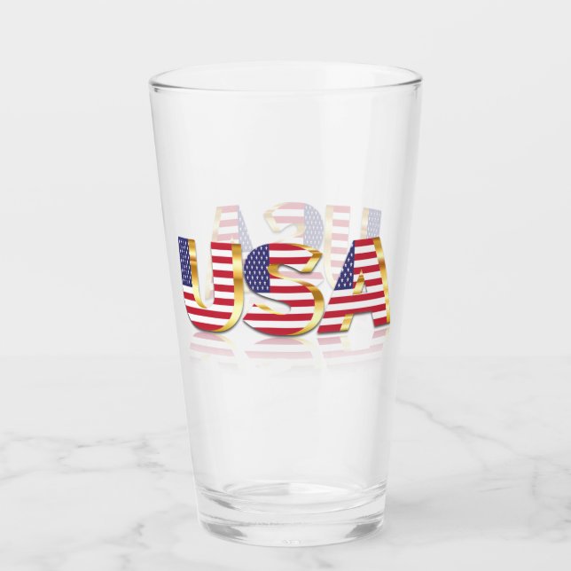 Verre Drapeau Patriotique USA (Devant)