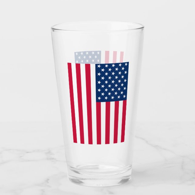 Verre Drapeau Patriotique USA (Devant)