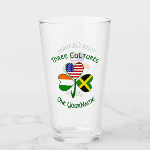 Verre Drapeau personnalisé du trèfle américano-irlandais