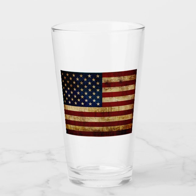 Verre Drapeau USA / Grunge (Devant)