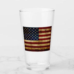 Verre Drapeau USA / Grunged