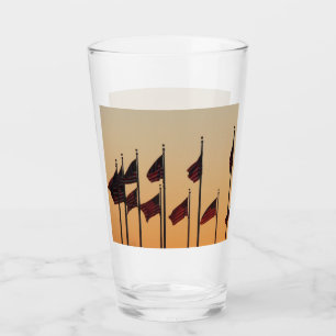 Verre Drapeaux au coucher du soleil Patriotique américai