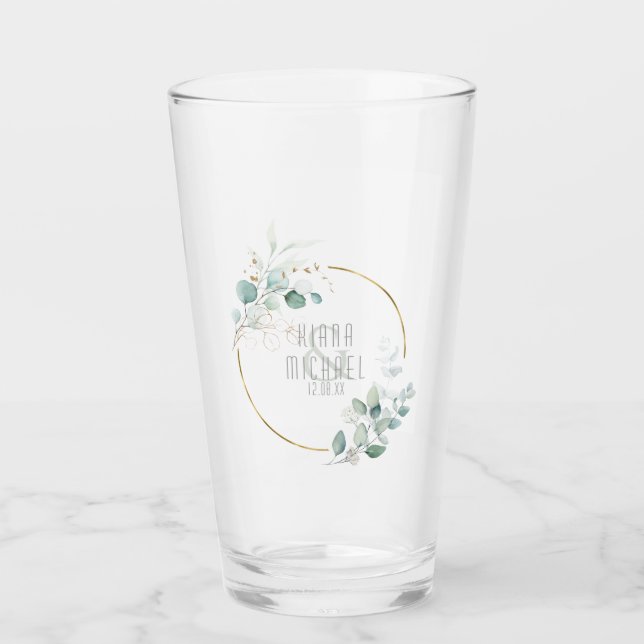 Verre Dreamy Foliage Mariage vert/bleu ID817 (Devant)