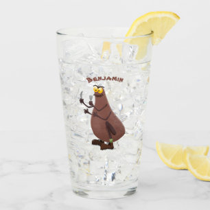 Verre Drôle affamé pulette affamée dessin animé