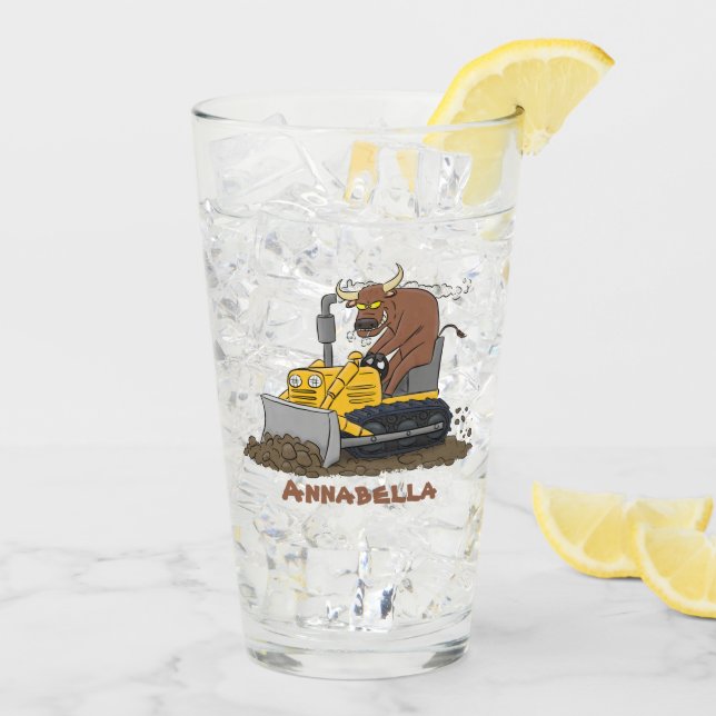 Verre Drôle bulldozer de conduite de taureaux (Dos glace)