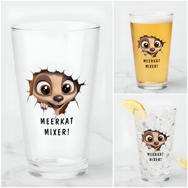 Verre Drôle Cartoon Novelty Meerkat Vitre Nom (Créateur téléchargé)