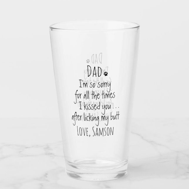 Verre Drôle Chien Papa (Devant)