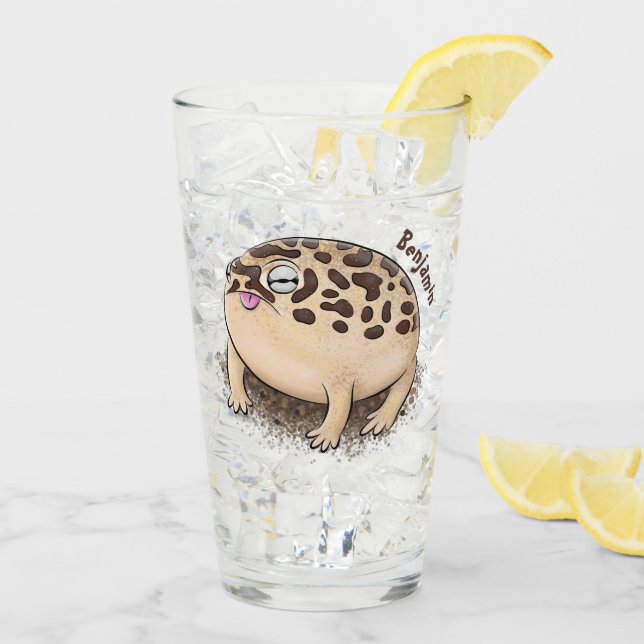 Verre Drôle dessin de grenouille à pluie dans le désert (Dos glace)