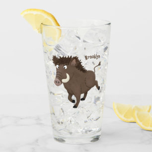 Verre Drôle dessin humoristique de rasoir de sanglier