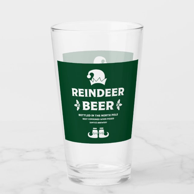Verre Drôle Étiquettes de la bière de Noël (Devant)