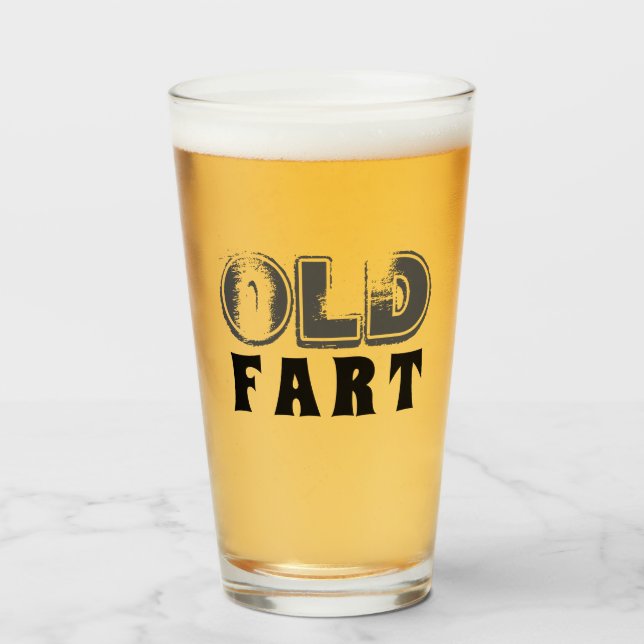 Verre Drôle Fête des pères Vieux panier Typographie (Devant (rempli))