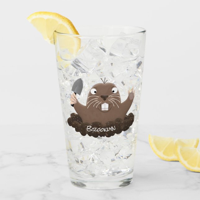 Verre Drôle gopher de poche creusant dessin dessin de de (Devant glace)