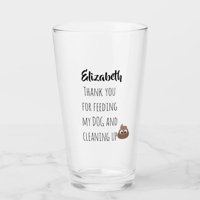 Verre Drôle Merci de sitter chien pour animal de compagn (Devant)