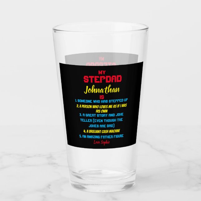 Verre Drôle Mon Citation Stepdad (Devant)