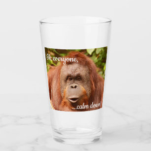 Verre Drôle orangoutan calme