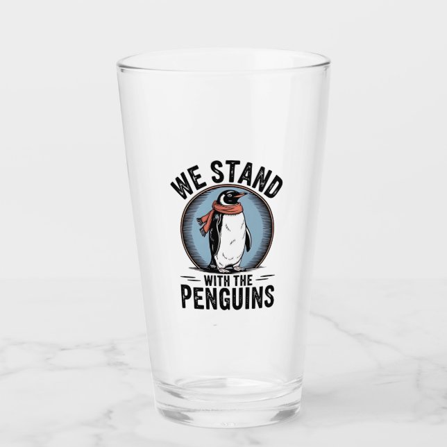 Verre Drôle Penguin Résiste À La Manifestation Contre Le (Devant)