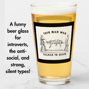 Verre Drôle "Talked to Death" Vintage Introvert Homme