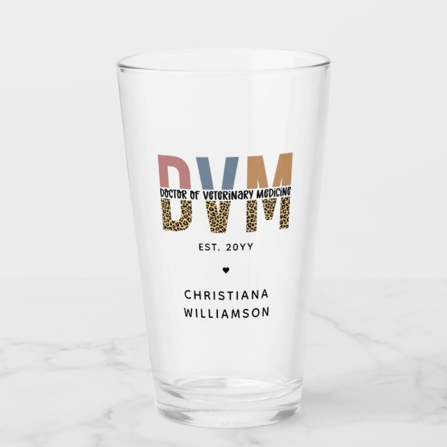 Verre DVM personnalisé Docteur en médecine vétérinaire C (Devant)