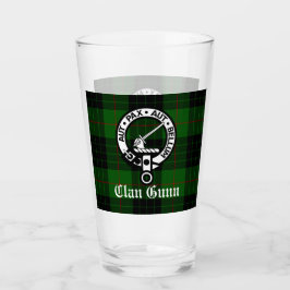 Verre Écosse Clan Gunn Crest Badge et Tartan