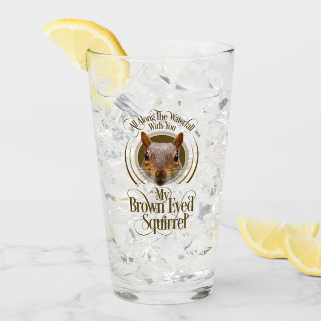 Verre Écureuil Brown - amusant amoureux des écureuils (Devant glace)