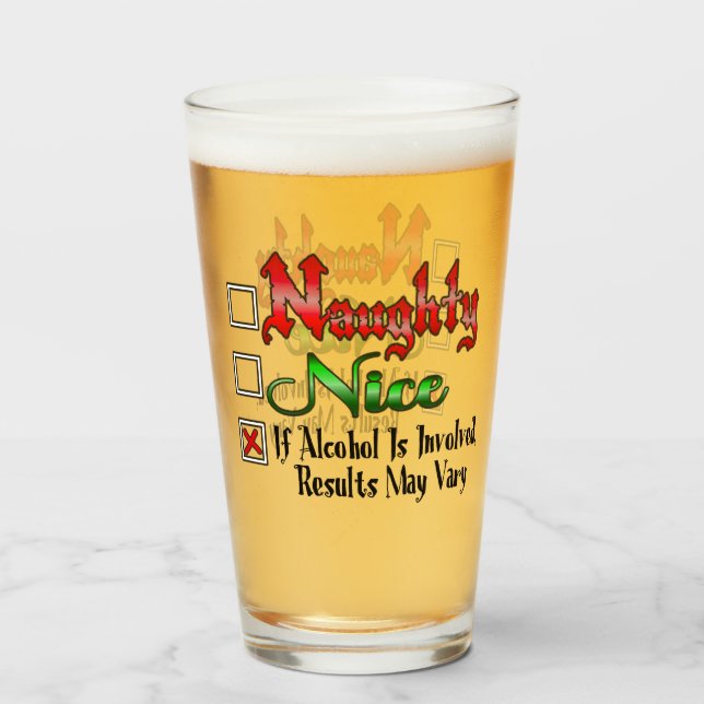 Verre Édition Alcool Naughty Ou Nice (Devant (rempli))