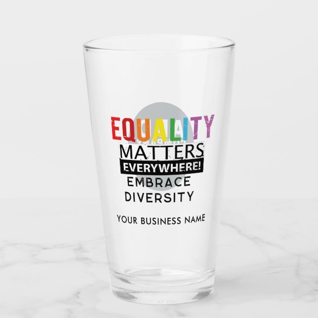 Verre Egalité des droits parce que l'égalité compte Logo (Devant)