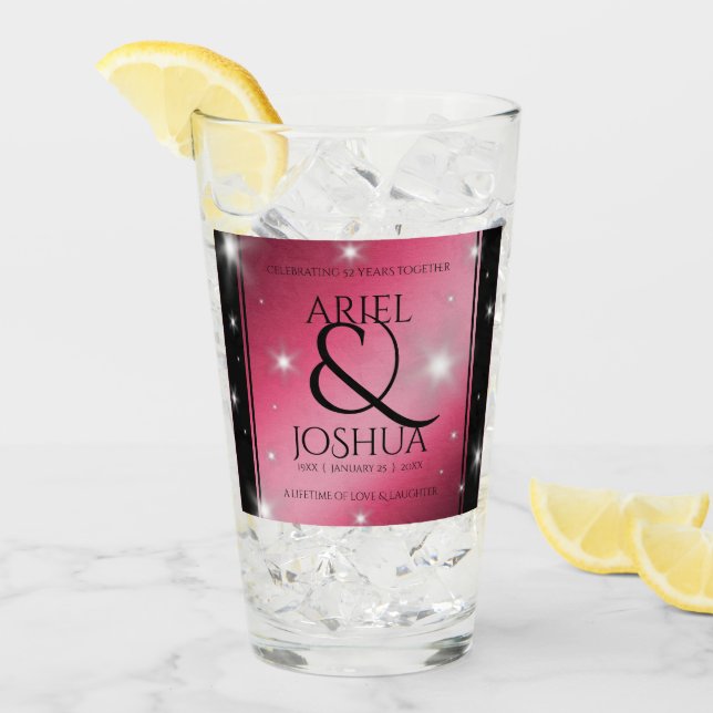Verre Élégant 52ème anniversaire de Mariage de rubis éto (Devant glace)