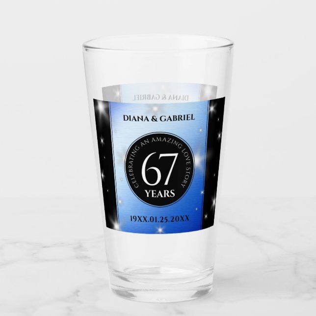 Verre Élégant 67e anniversaire Mariage de Star Sapphire (Devant)
