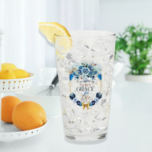 Verre Élégant Équipé par la Grace Blue Gold Floral de Di