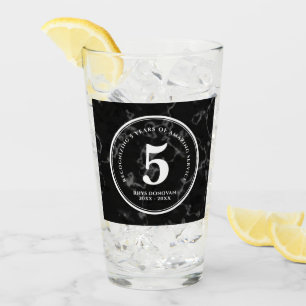 Verre Élégant marbre noir 5 ans de travail Anniversaire