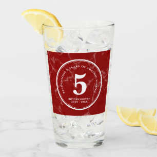 Verre Élégant marbre rouge 5 ans de travail Anniversaire