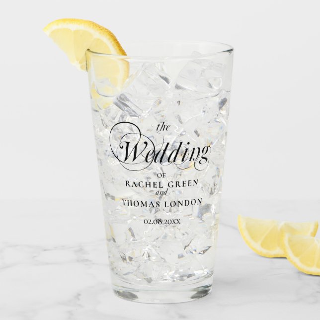 Verre Élégant Mariage de calligraphie (Devant glace)