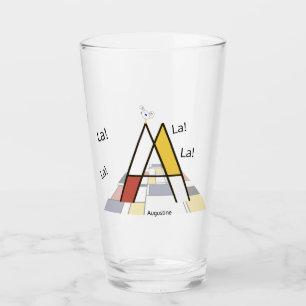 Verre Élégant monogramme de lettre artistique. Lettre A