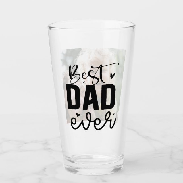Verre Élégant Script Meilleur Papa Jamais Personnalisé P (Devant)