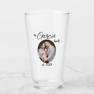 Verre Élégant Script Nom de famille Date d'établissement