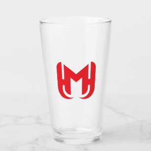 Verre Élégant stylé M en lettre rouge