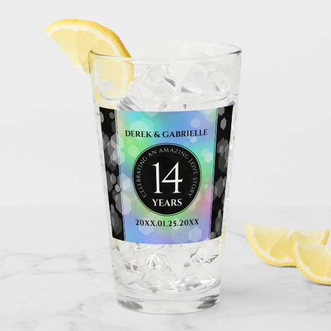 Verre Élégante 14ème anniversaire du Mariage Opal (Devant glace)