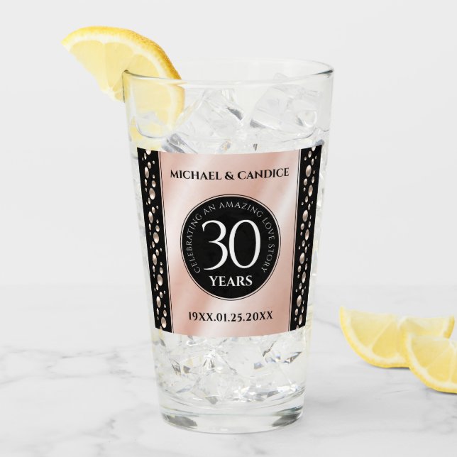 Verre Elégante 30ème Mariage Pearl Anniversaire de céléb (Devant glace)