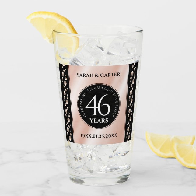 Verre Élégante célébration du 46e anniversaire du Mariag (Devant glace)