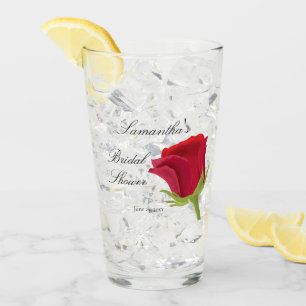 Verre Élégante Fête des mariées de rose rouge classique