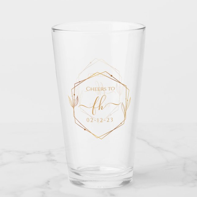 Verre Élégante initiale monogrammée dorée classique de m (Devant)