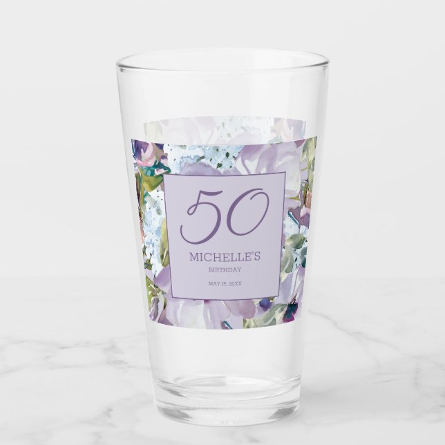 Verre Elégante Lilac Purple Floral Verdure 50e Anniversa (Devant)