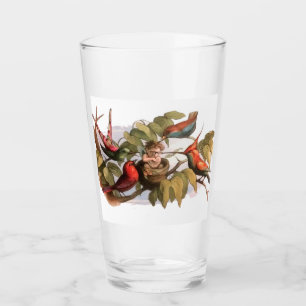 Verre Elfe des bois dans le nid : Antique Oiseau Sprite 
