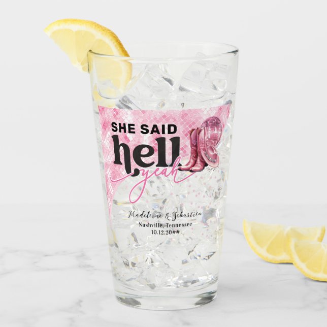 Verre Elle A Dit Enfer Ouais Rose Western Booth Casquett (Devant glace)