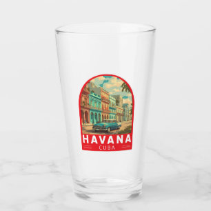 Verre Emblème d'art de voyage à La Havane Cuba